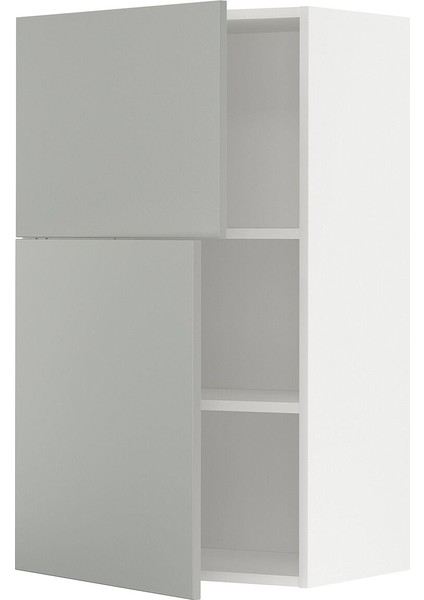 Mutfak Duvar Dolabı, Havstorp Açık Gri, 60X100 Cm, 2 Kapaklı