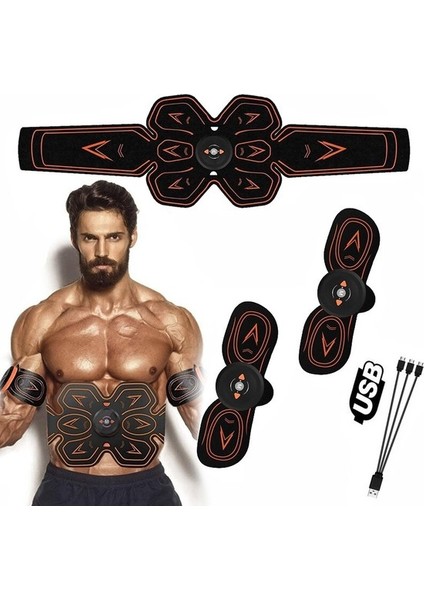 Akıllı Fitness Karın Kası Yaması Ems Fitness Cihazı Ev Kas Eğitimi Masaj Aleti (Yurt Dışından)