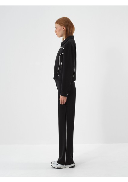 Kadın Siyah Modal Dokulu Regular Fit Sweatmont modelleri