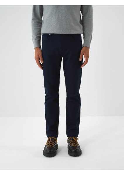 Erkek Lacivert Pamuk Dokulu Slim Fit Pantolon fiyatları