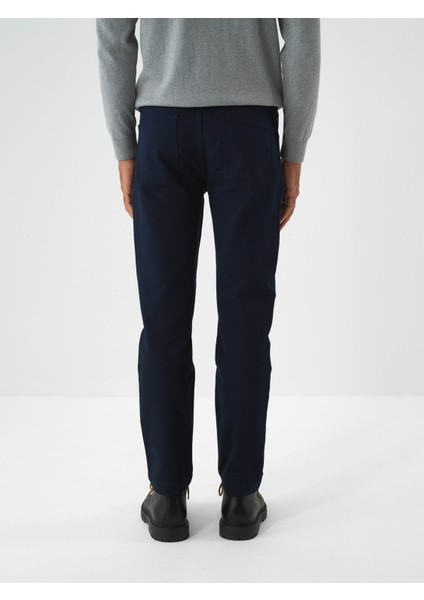 Erkek Lacivert Pamuk Dokulu Slim Fit Pantolon indirimleri