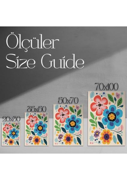 Neşeli Çiçek Desenli Modern Sanat Tablosu modelleri