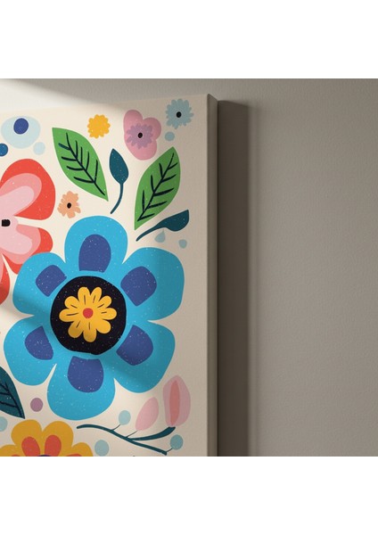 Neşeli Çiçek Desenli Modern Sanat Tablosu indirimleri