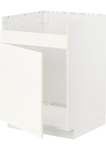 Eviye Dolabı, Vallstena Beyaz, 60X60 Cm, 1 Kapaklı ve 1 Ön Panelli