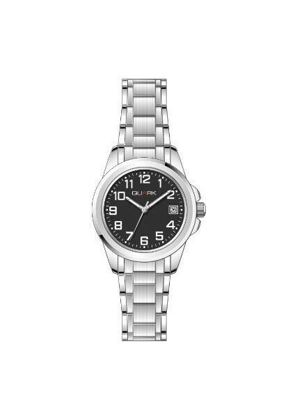 QL-1215X-1B Çelik Kasa Çelik Kordon Takvimli Kadın Kol Saati