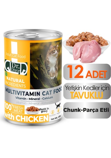Dr. Diyor Tavuk Etli Yetişkin Kedi Maması 12 Adet