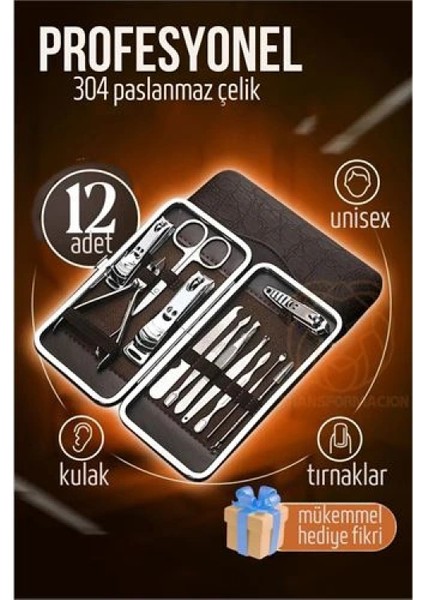 Engithalat Manikür Seti Pedikür Kulak Yüz Bakım Kiti Profesyonel 304 Çelik Krom