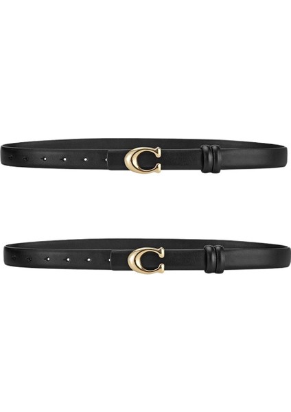Kadınlar Için Çok Yönlü Hakiki Deriden Yapılmış, Yüksek Kaliteli, Pürüzsüz Tokalı, Bel Süsleri, Şık, Hafif ve Lüks Kemer (2 Adet) (Yurt Dışından)