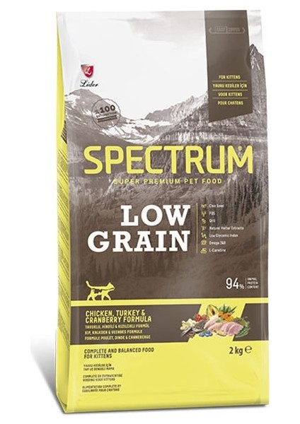 Spectrum Düşük Tahıllı Tavuklu Hindili ve Yaban Mersinli Yavru Kedi Maması 2 kg