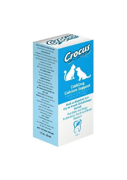 Diş ve Kemik Gelişimi Kedi ve Köpekler Için Sıvı Kalsiyum Destek 100 ml