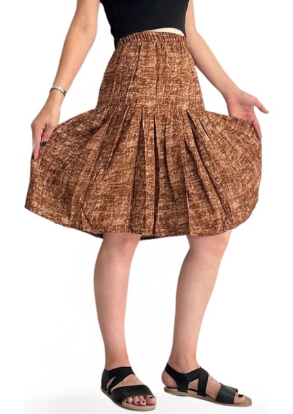 Viskon Kumaş Midi Boy Kadın Şort Etek indirimleri