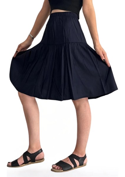 Viskon Kumaş Bohem Tarzı Midi Boy Kadın Şort Etek