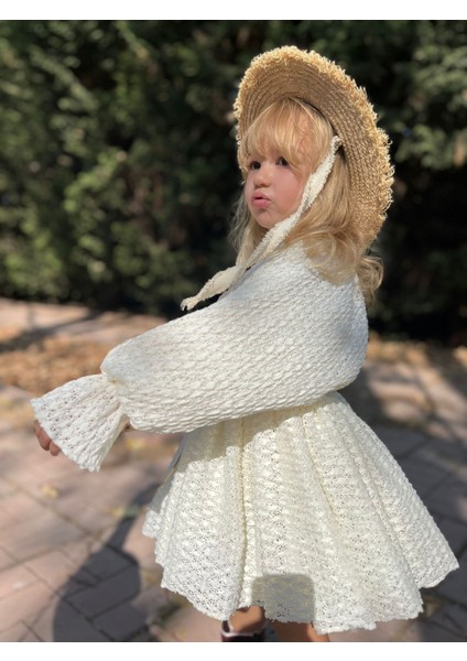Kız Çocuk Dantel Elbise – Ekru fırsatları