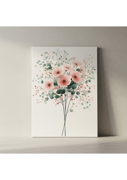 Pastel Pembe Çiçek Buket Suluboya Tablosu fiyatları