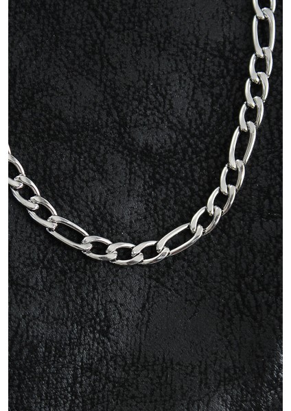 316L Çelik Kalın Figaro Zincir Model Gümüş Renk Erkek Kolye - TJ-ERK1394 fiyatları