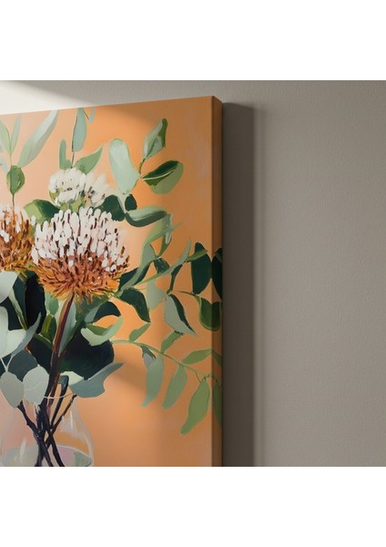 Şık, Portakal Tonlarında Modernçi Çiçek Buket Tablosu indirimleri