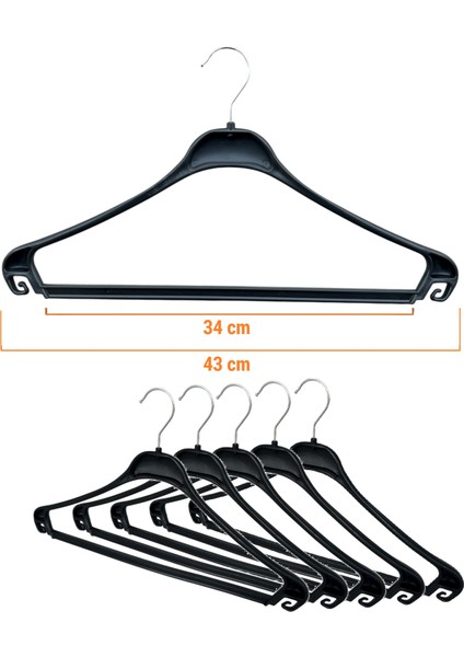 Takım Elbise Askısı, Mont-Kaban Askısı, Gelinlik Askısı, Siyah Renk 10 Adet fiyatları