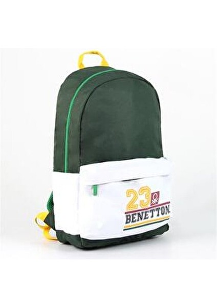 Sırt Çantası Yeşil/Beyaz Polyester Malzeme 45x30x13 Cm Kapasiteli