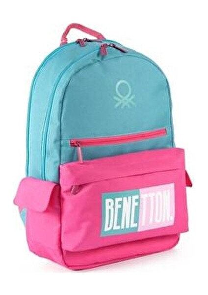 Kız Çocuk Okul Sırt Çantası Geniş Ana Gövde 45x30x14 Cm Pembe-Mavi