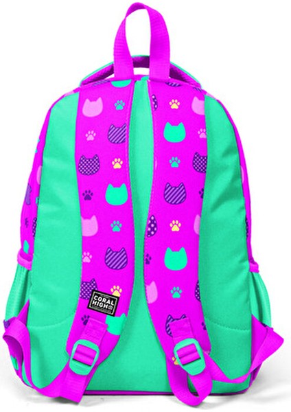 Üç Bölmeli Pembe-Su Yeşili Okul Çantası Canlı Renkler ve Kullanışlı Tasarım 31x42x17 Cm fırsatları