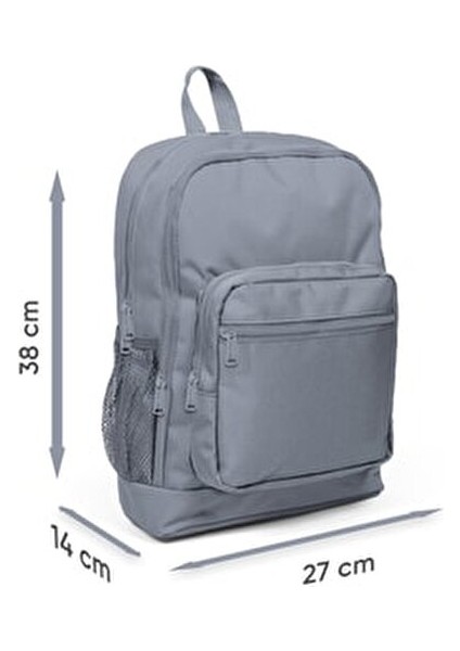 Pembe Dört Bölmeli Okul Çantası Ortopedik Sırt Yapısı ile 27x38x14 Cm