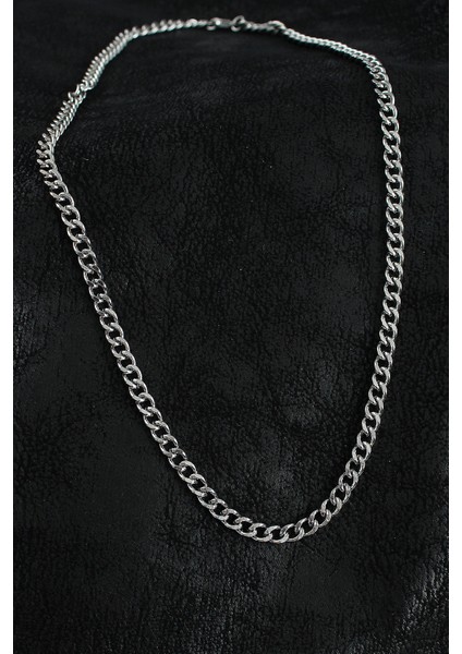 316L Çelik Klasik Zincir Model Gümüş Renk Erkek Kolye - TJ-ERK1388