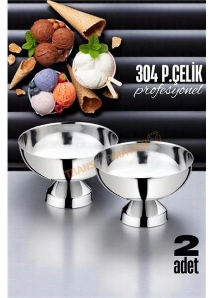 Modacar Dondurma Kasesi 304 Paslanmaz Çelik Profesyonel 2 Adet fiyatları