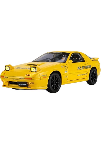Alaşımlı Araba Modeli 1:24 Mazda Rx7 Spor Araba Ses Geri Çekme Işığı Oyuncak Araba Müzik Modeli Süsleri (Yurt Dışından)