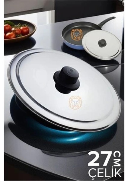 Engithalat 27 cm Kızartma Tavası Kapağı Çelik Żelazny Design