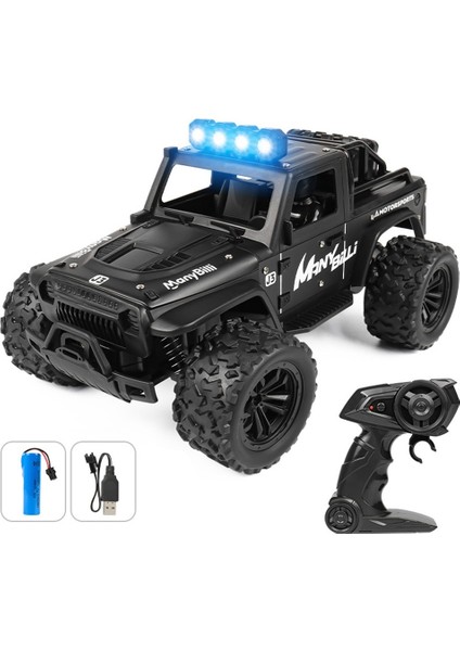 2.4g Alaşımlı Cip Tırmanma Uzaktan Kumandalı Araba 1:16 Arazi Aydınlatması Yüksek Hızlı Drift Bigfoot Oyuncak Modeli (Yurt Dışından)