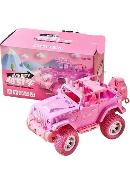 1:18 Pembe Uzaktan Kumandalı Arazi Aracı Dört Tekerlekten Şarjlı Dört Tekerlekten Çekişli Yüksek Hızlı Hafif Araba Kız Oyuncağı (Yurt Dışından)