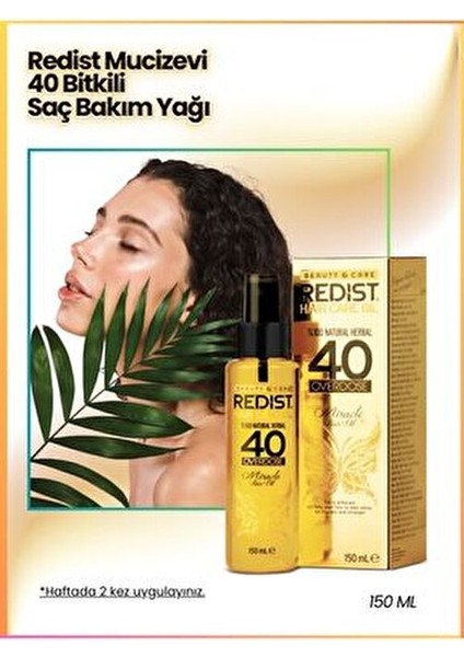 40 Bitki Bakım Yağı Doğal İçeriklerle Zayıf Saçlar İçin 150 ml Besleyici Etki