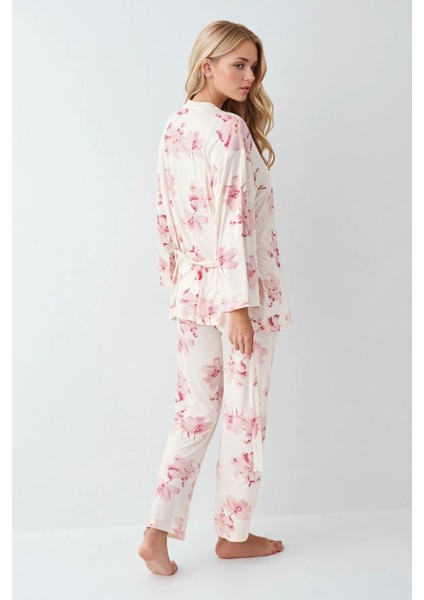 Kadın Desenli Modal Sabahlık & Pijama Takımı Kutulu Set indirimleri