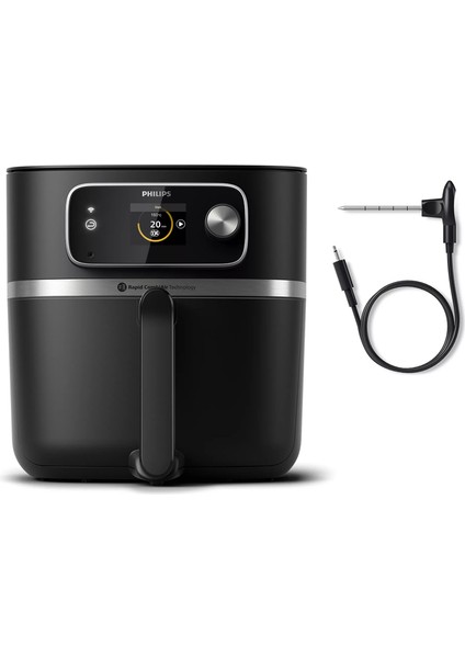 Genç ve Şık Tasarım ile Yüksek Performanslı Hava Fritözü, Siyah Renk, 2225W