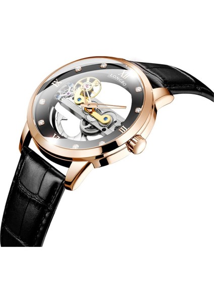 Longbo Mekanik Saat Moda Çift Taraflı Içi Boş Erkek Saati Tourbillon Saat (Yurt Dışından) modelleri