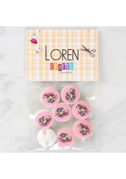 Loren Crafts 8'li Araba Düğme - 1029