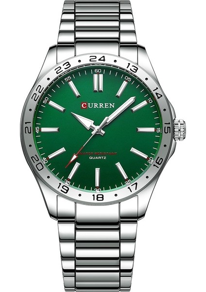 Curren Karien 8452 Erkek Iş Çelik Saati 24 Saat Göstergeli Kuvars Saat Erkek Günlük Saat (Yurt Dışından)