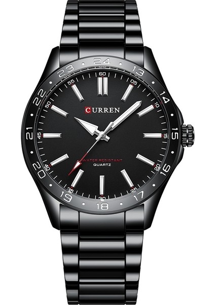 Curren Karien 8452 Erkek Iş Çelik Saati 24 Saat Göstergeli Kuvars Saat Erkek Günlük Saat (Yurt Dışından)