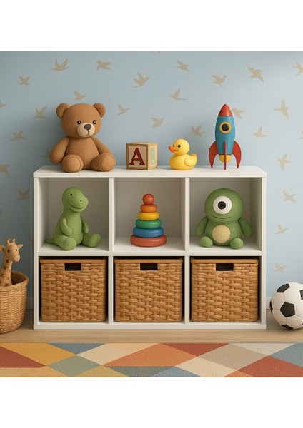 Penguen Modern Yatay Kitaplık Organizer Düzenleyici Çok Amaçlı Dolap