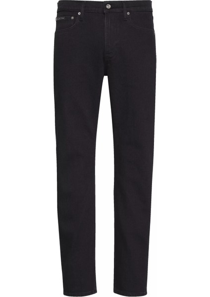 Erkek Slim Fit Daralan Paça Termal Jean Pantolon - Siyah