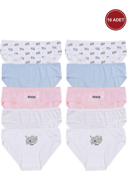 Kız Çocuk Pamuklu 10'lu Desenli Külot
