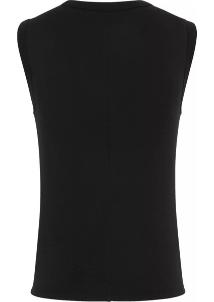 Kadın Regular Kalıp Nervürlü T-Shirt - Siyah fiyatları