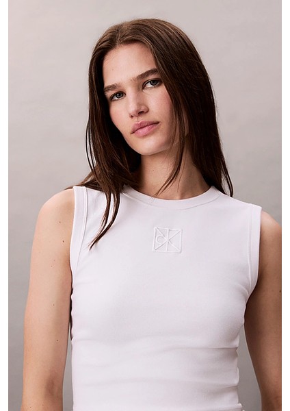 Kadın Regular Kalıp Nervürlü T-Shirt - Beyaz fırsatları