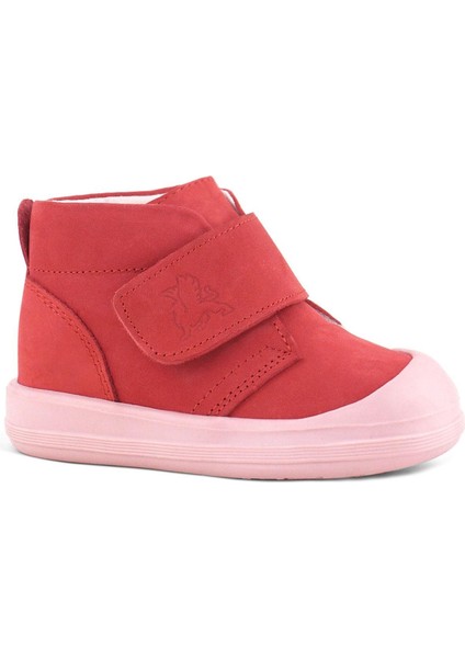 Yoohoo Hakiki Deri Nar Çiçeği Pembe Cırtlı Kız Bebek Bot