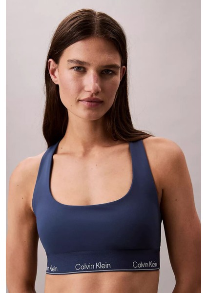 Kadın Orta Destekli Yarışçı Sırtı Spor Sütyeni - Mavi