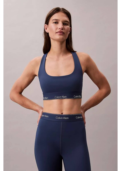 Kadın Orta Destekli Yarışçı Sırtı Spor Sütyeni - Mavi modelleri