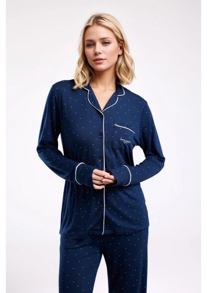 Kadın Giyim Kutulu Viskon 2'li Gömlek Pijama Takımı modelleri
