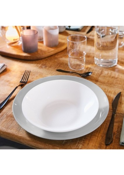 6' Lı Zelıe Beyaz 21 cm Yemek Tabağı.