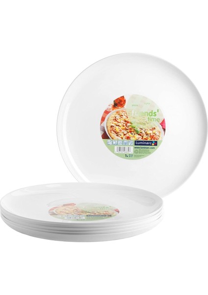 Italya Partisi Yemek Takımı Beyaz 6'lı Pizza Tabağı 32 cm 6 Parça