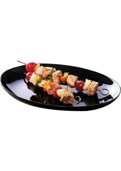 Diwali Friends Time Siyah 6'lı Oval Kayık 33 Cm.yemek & Servis & Barbekü Tabağı. fiyatları